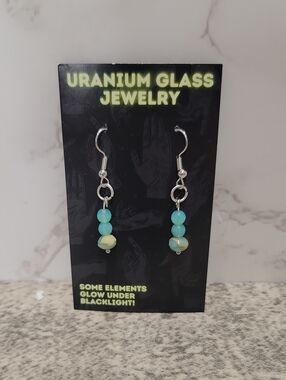 One of a kind Uranium Glass Earrings